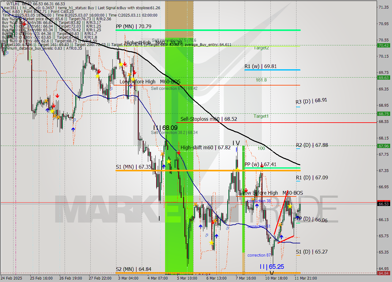 WTI MTF analysis at 2025.03.12 04:32