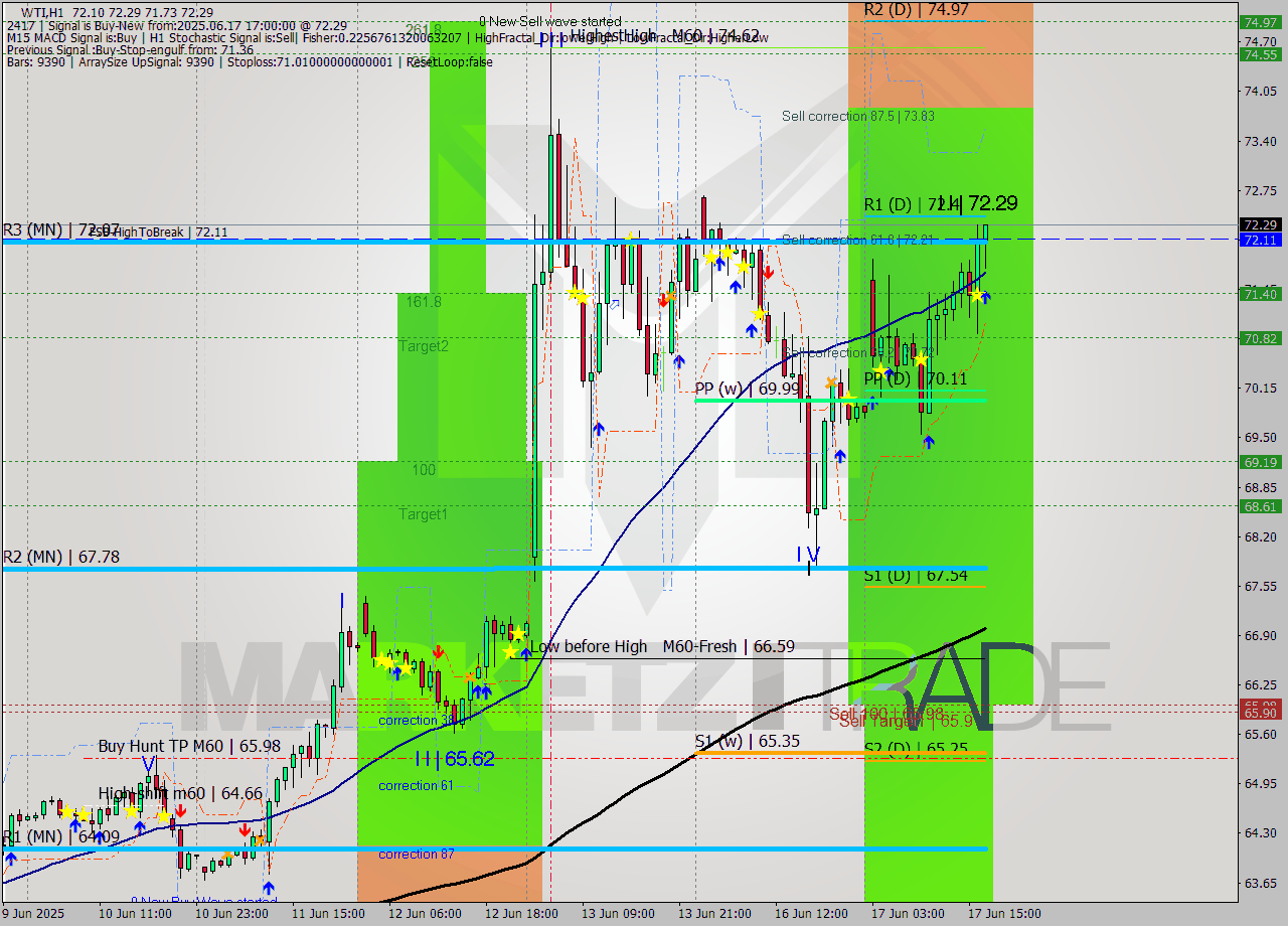 WTI MTF analysis at 2025.06.17 17:41
