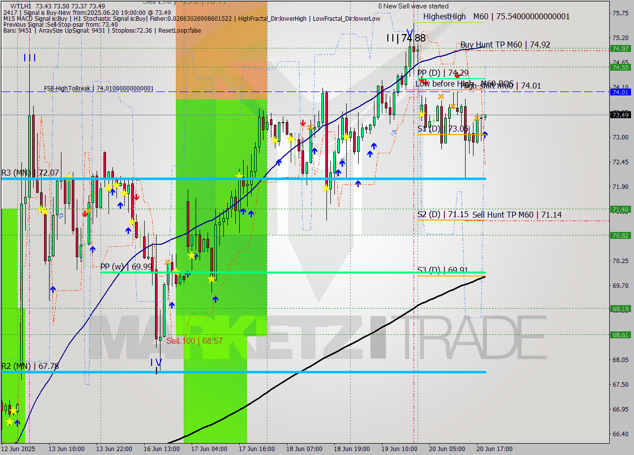 WTI MTF analysis at 2025.06.20 19:01