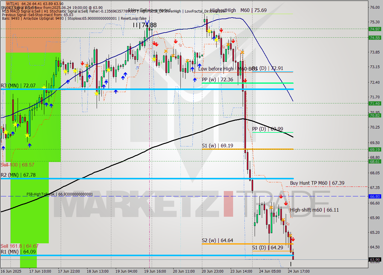 WTI MTF analysis at 2025.06.24 19:48