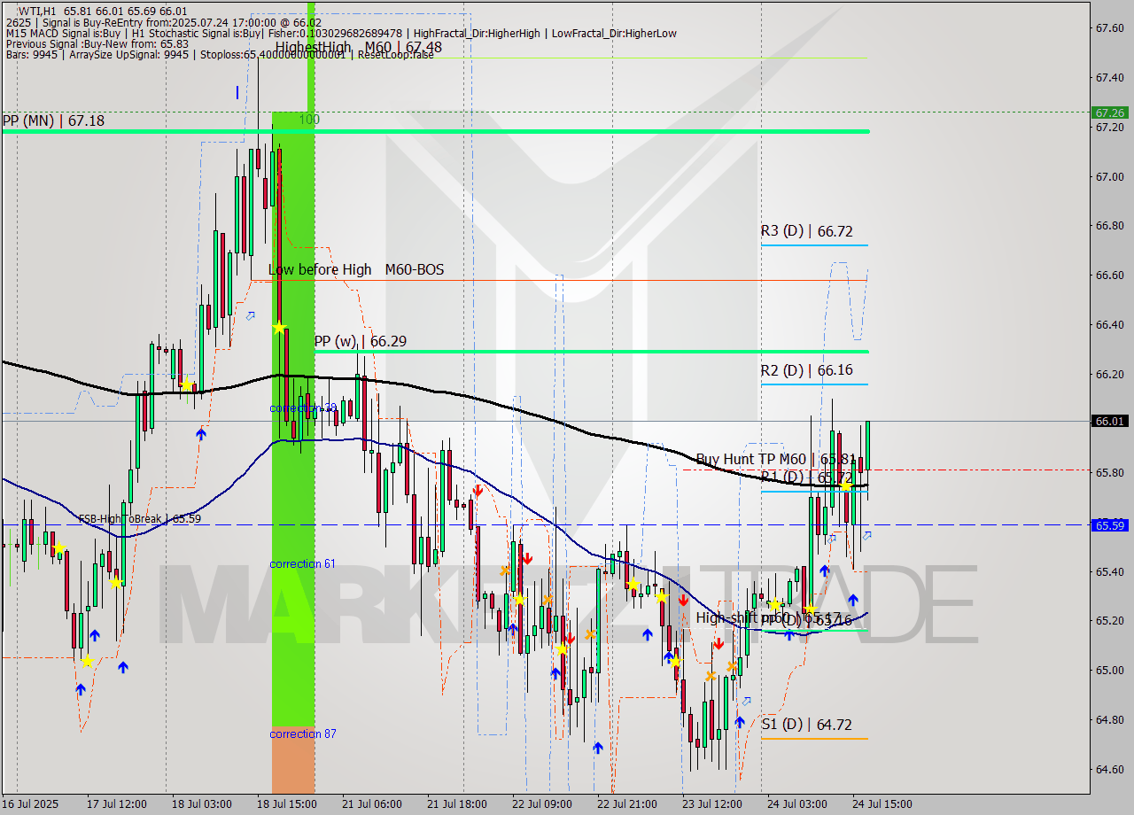 WTI MTF analysis at 2025.07.24 17:17